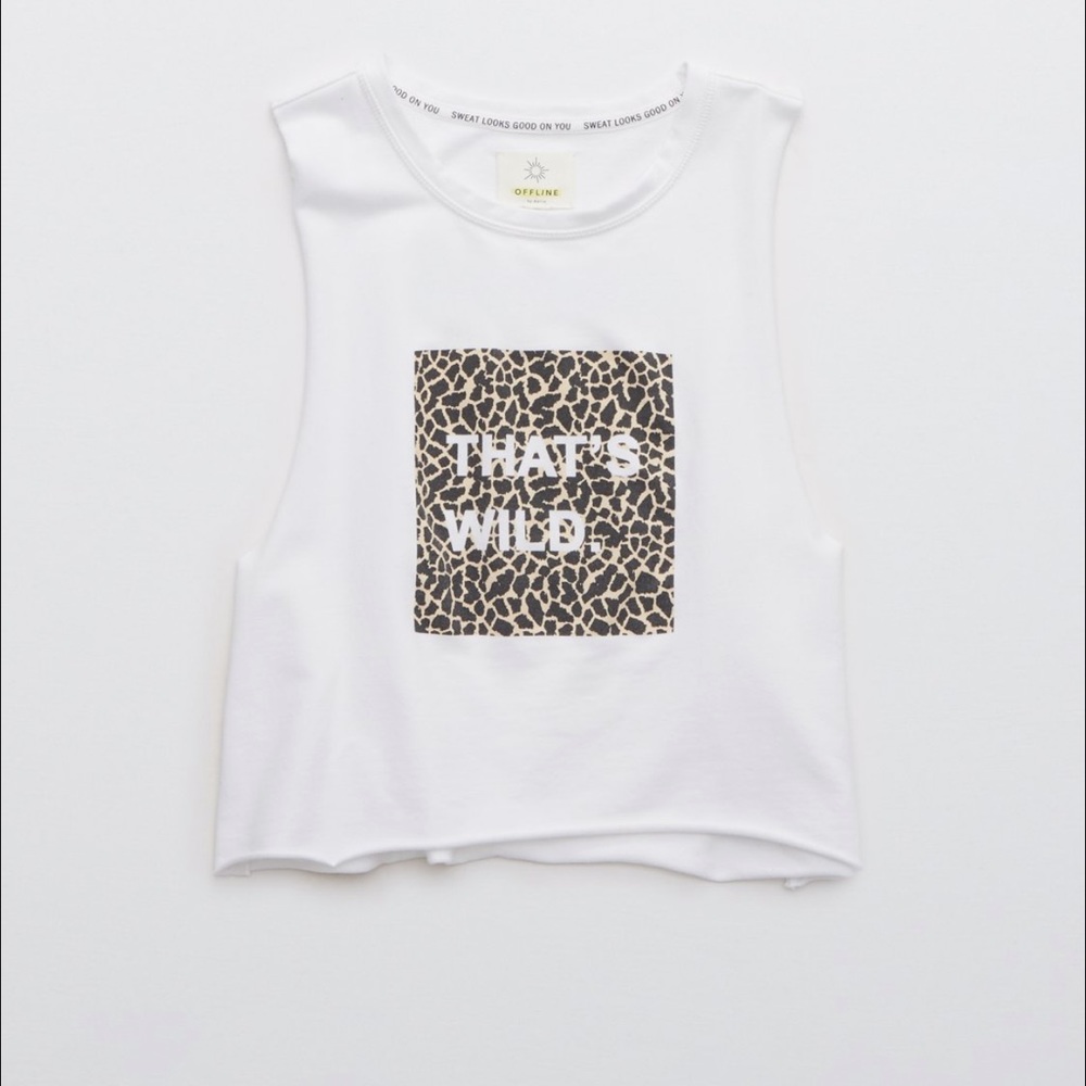 NWT white AE lounge crop terry material size small